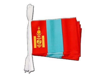 Guirlande drapeau Mongolie 6m pour décoration extérieure