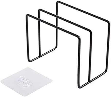 Punch-free Wall Mount Pot Lid Holder Durable Iron Cutting Board Rack Kitchen (Color : A) (A)