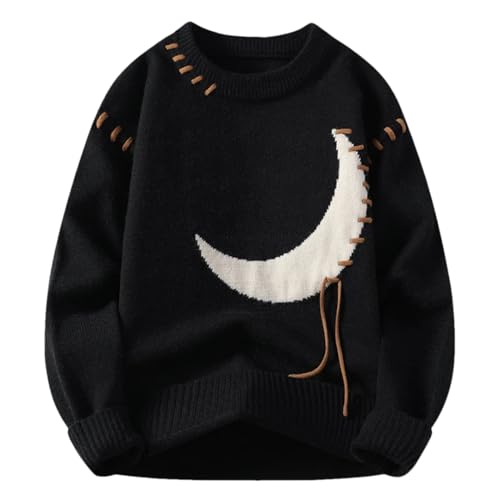 Mens Winter Sweater Soft Knit Jumper Korean Thick Men Printed Sweaters Pulloner