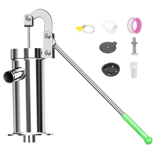 Puits à main pompe fuite des grandes coulées d'eau en acier inoxydable Pumpe de puits manuel avec longue poignée rotative à 360 °