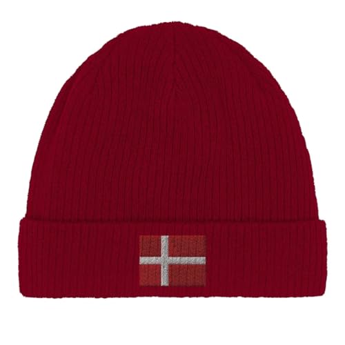 Bonnet en coton drapeau du Danemark bonnet stretch rouge et blanc bonneterie scandinave