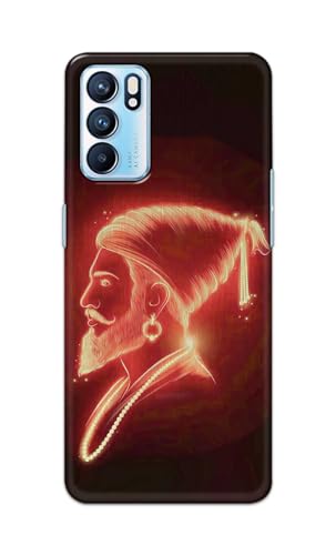 Image of PRINTFIDAA Printed Hard Back Cover Case for Oppo Reno6 5G | Oppo Reno 6 5G Back Cover (Chatrapati Shivaji Maharaj) -112