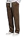 Csqopt Mens Brown Casual Relaxed Fit Pants Fashion Loose Fit Wide Leg Trousers Straight Sweatpants Brown L