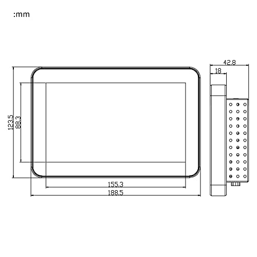 Image of GreenTouch 7 Inch Desktop Wall Mountable Multi PCAP Touch Screen Monitor HDMI /VGA Input 1024 * 600 Resolution Display