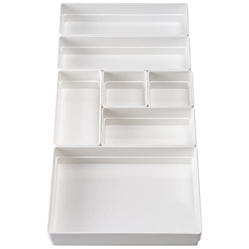 ALPOONS&reg; - Schubladen Organizer (7er wei&szlig;) mit Antirutsch Pads f&uuml;r einen extra stabilen Halt. Organizer Schublade f&uuml;r eine klare &Uuml;bersicht. Organizer Schminke sorgt f&uuml;r Ordnung im Chaos.