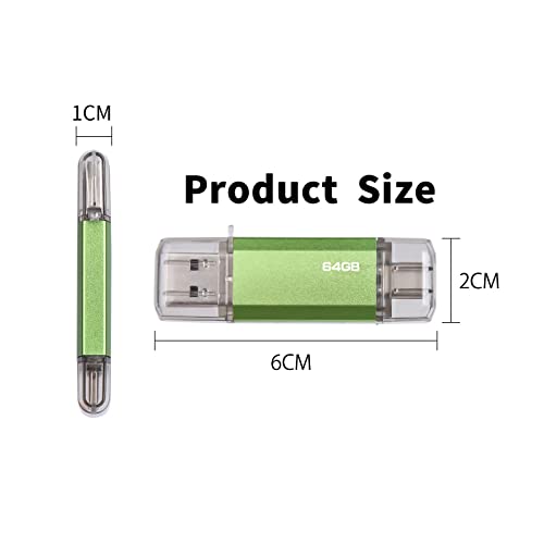 Chiavetta USB Tipo C 64GB, 2 en 1 Pendrive USB 2.0...