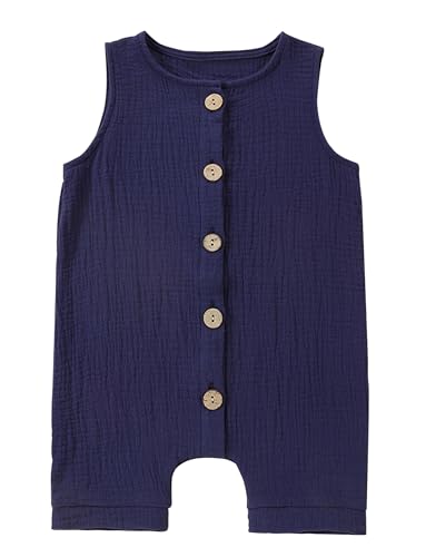 Happy Cherry Baby Unisex Sleeveless Bodysuit Infant Boys Girls Summer Romper Toddler Cotton Outfits Jumpsuit 0-24 Months