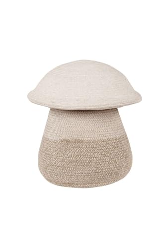 Lorena Canals - Cesta Mama Mushroom - Natural, Lino, Marrón Tierra - 97% algodón 3% Otras Fibras - 33x38 cm