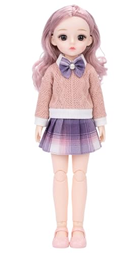Image of Tickles Movable Joints Cute Beautiful Eyes Fashionable Dress Doll (Size: 30 cm Color: Multicolor)