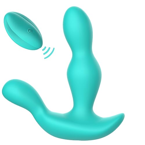 Vibrating Butt Plug with 10 Vibration Modes, Wireless Remote Control Anal Vibrator Waterproof Silicone Rechargeable Sex Toy for Men and Women (Blue)