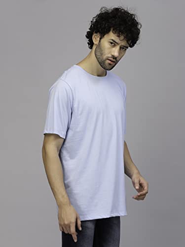 Image of Rigo Back Printed Half Sleeves Round Neck Oversized T-Shirt for Men | Drop Shoulder T-Shirt for Men | Loose Baggy Fit T-Shirt for Men