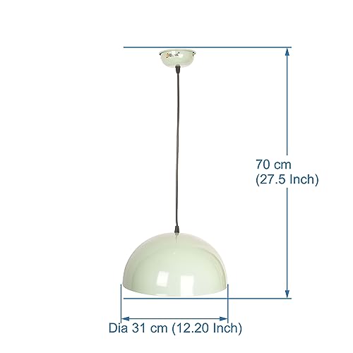 Image of Bene Borco Hanging Ceiling Lights, Pendant Light Home Decoration and Kitchen Decor, Hanging Lamps for Bedroom, Balcony, Entrance, Decorative Roof Light, Green, MS 31cm, Pack of 2