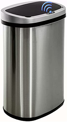 Caneca de basura automática 13 galones acero inoxidable