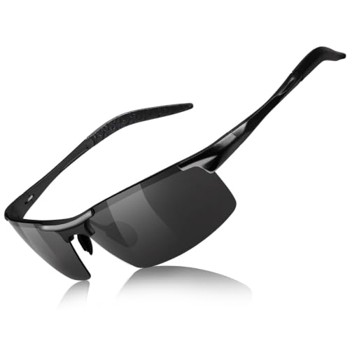 Image of TJUTR Mens Photochromic Sunglasses Day & Night Driving Z87 Safety Glasses | Polarized Lens, UV400 Protection, Al-Mg Frame Sun Glasses