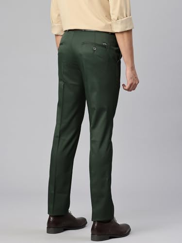 Image of Majestic Man Men's Slim Fit Solid Formal Trousers | Button and Zip | Side, Back Pockets | Italian Design | Office Wear /Executive Wear /Corporate Events /Business Meetings /Suit Pants