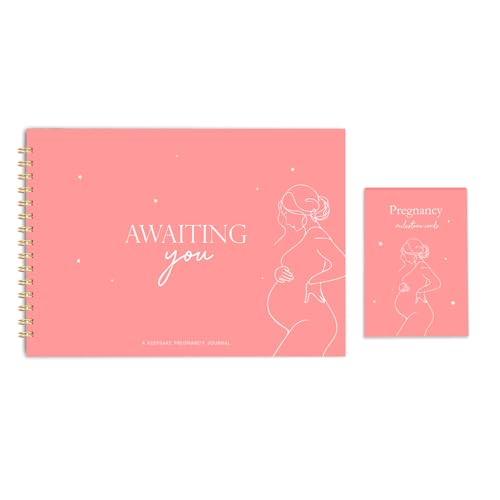 Image of Chaarpaai Pregnancy Journal for Pregnant Women | Awaiting You Pregnancy Planner | 27 Milestone Cards with 100 GSM Pages | Journal for Expecting Moms with Keepsake Box (Pink)
