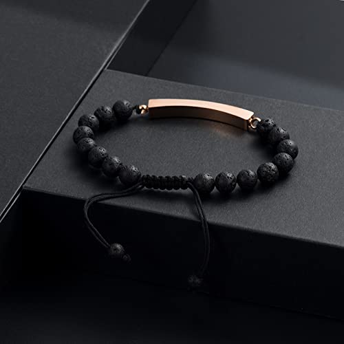 Image of memorial jewelry Classic Crystal Urn Bracelet Lava Stone 316L Stainless Steel Cremation Bangle Keepsake Urn Bracelet for Ashes