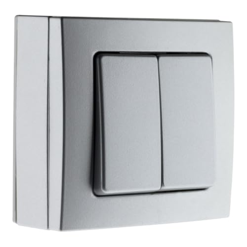 Zenitech - Double va et Vient 10A saillie Bel'Vue - Gris