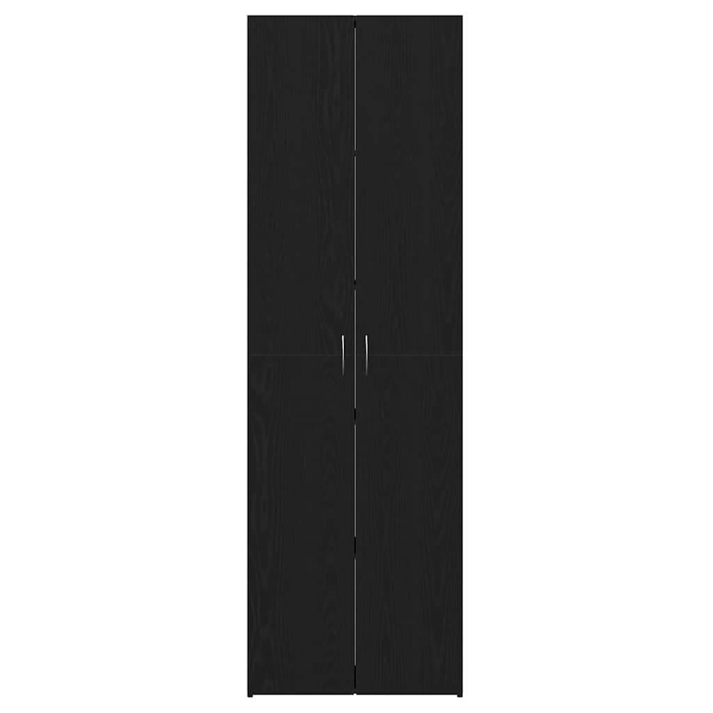 IKAYAA Armadietto in Holz Armadio Porte Battenti Aktenschrank Armadietto per Garage Armadio Ufficio Mobili Ufficio-Rovere nero-60 x 32 x 190 cm