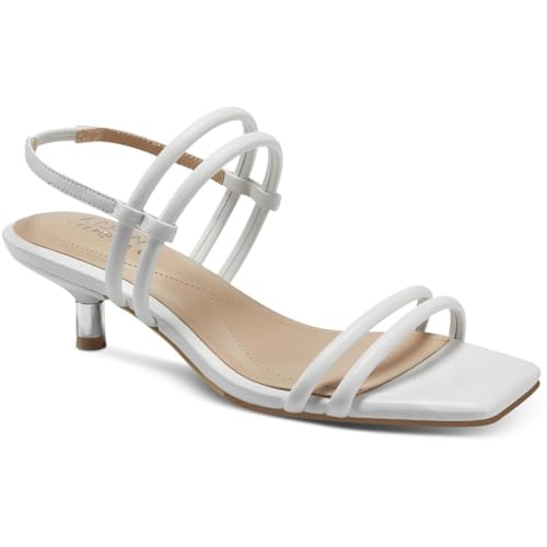 Alfani Womens PAULINAP Faux Leather Slingback Pumps White 8.5 Medium (B,M)