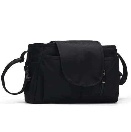 RTMYOR Pram Buggy Organiser Bag,Baby Stroller Hanging Bag, Waterproof Baby Storage Bag Paste Version (Black)