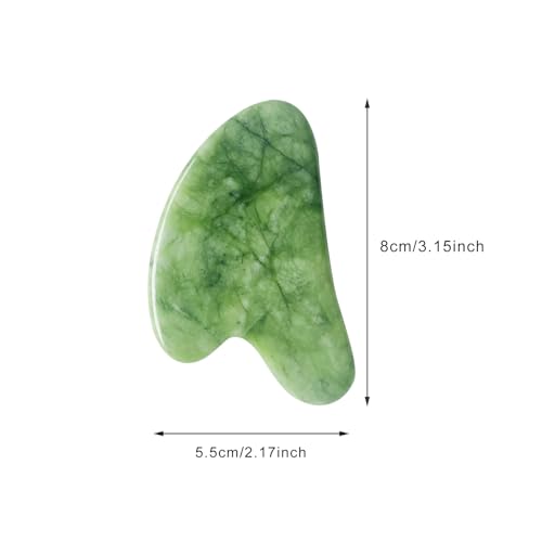 Gua Sha Massage Tool, Natural Jade Scraping Facial Tool for Spa Acupuncture Therapy Treatment On Face Back, Arms, Neck, Shoulder Stone Guasha Neck Beauty Slimming Massager Skin Caring - Image 3