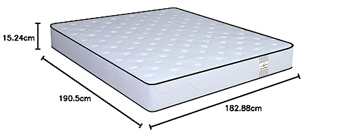 Image of LOOM & NEEDLES 75x72x6 Inches King Size Mattress | Reactive Dual Comfort Pocket Spring Mattress | 5 Zoned 7 Layer Orthopedic Medium Firm Bed Mattresses | HD Memory Gel Foam Gadda | Spring Mattress