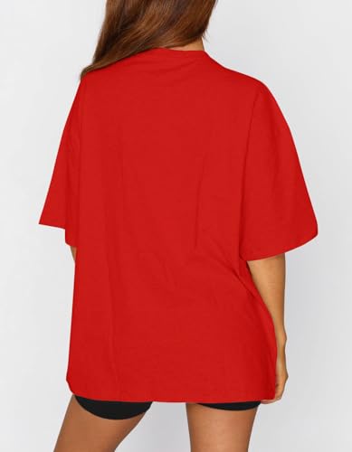 Dressmine Womens USA Oversized T-Shirts Summer Round Neck Short Sleeve Shirts Cute Print Graphic Tees4