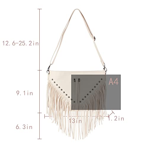 Hoce Women’s Leather Fringe Messenger Bag Hobo Crossbody Tassel Shoulder Bags, Gift for Mom Wife Girlfriend2