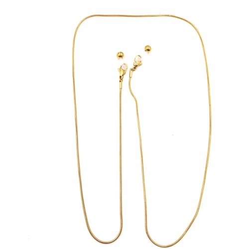 Image of Fashion Eyeglass Chain 18K Gold Plated Stainless Steel - Adjustable Glasses Strap for Reading, Sunglasses & Prescription Glasses