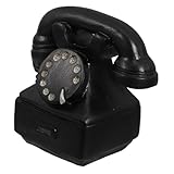 TOPPERFUN Antikes Retro Telefon Modell aus Resin Miniatur Puppenhaus Deko Kompakte Vintage Telefon Requisite für Nostalgische Wohn Bürodekoration Handgefertigtes Kleines Ornament