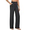 G4Free Women Wide Leg Business Casual Dressy Bottoms Yoga Pants with Pockets for Straight Leg Sweatpants Stretch Dress Office Slacks(Charcoal Heather,M,27")