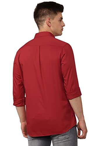 Image of Van Heusen Solid Casual Shirt for Men| Premium Cotton| Full Sleeves| Regular Fit |Breathable Fabric |
