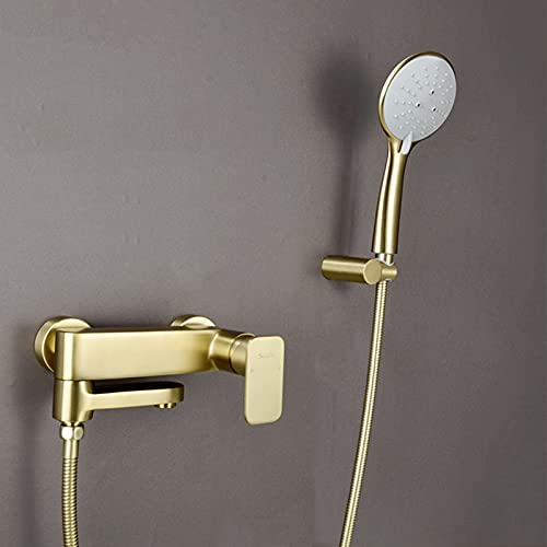 Robinet bain douche or brossé pour un moment détente spa