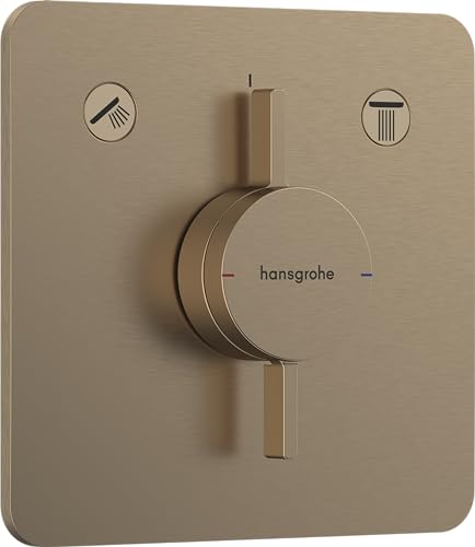 hansgrohe DuoTurn Q - Mitigeur de douche encastré, Robinet douche 2 sorties, Mitigeur monocommande pour iBox universal 2, Bronze brossé, 75414140