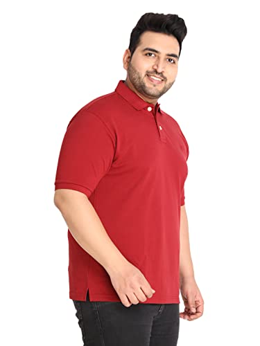 Image of CHKOKKO Men's Pluse Size Polo Cotton Regular Fit Half Sleeves T-Shirt