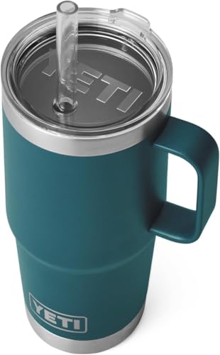 YETI Rambler Straw Mug, Stainless Steel Vacuum Insulated Mug with Straw Lid, Agave Teal, 25 oz (739 ml)
