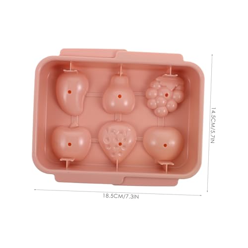 Molde reutilizable para cubitos de hielo con forma de fruta rosa miniatura 2