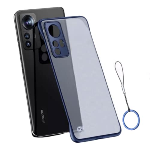 REALCASE Xiaomi 12 Pro 5G Back Cover Case | Slim Translucent Frameless Matte Hard Back Skin | Soft TPU Shock Proof Bumper Case Back Cover for Xiaomi 12 Pro 5G (Blue)