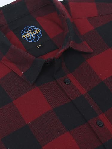 Image of StitchX Men's Slim Fit Brushed Cotton Buffalo Checkered Shirt
