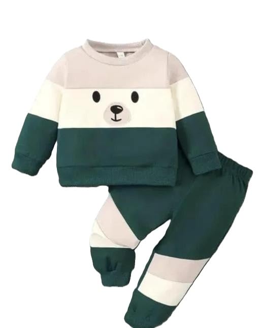 Baby Top Bottom Set Stylish Soft Cotton Comfortable Everyday Use Outfit Set for Little Ones Green 0-3 Months-image-45