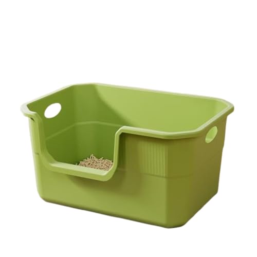 大型猫や多頭飼いの猫に最適な、大型オープントイレ。お手入れ簡単、衛生的な一体型構造。サイズ:幅50cm×奥行35cm×高さ22cm(入口までの高さ)。飛び散り防止のため12cmの段差を設けています。シンプルなデザインで組み立ても簡単。猫用トイレとしては特大