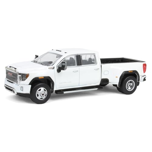 Camión a escala 1:64 GMC Sierra 3500 Denali Dually blanco miniatura 1