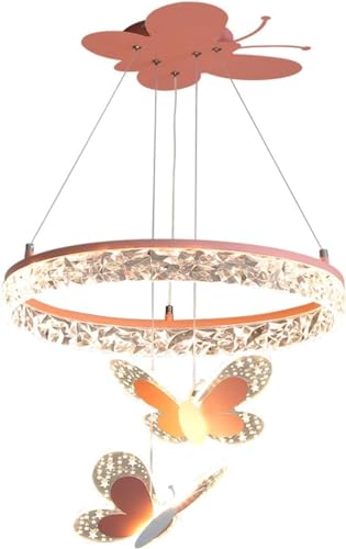 Chandelier rose papillon en cristal ZR98US pour plafond de chambre
