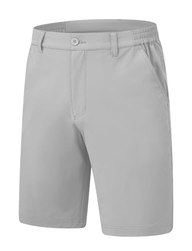 Image of TBMPOY Men's Golf Shorts Lightweight 5 Pockets Casual Dress Stretch Elastic Waist Quick Dry Flat Front Travel Shorts