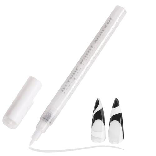 French Nails Lápiz blanco para uñas – Lápiz de uñas blanco para uñas creativas, juego de uñas de gel y manicura, lápiz francés preciso para diseño de uñas