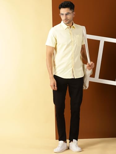 Image of Thomas Scott Men's Cotton Casual Shirt | Regular Fit | Soft & Breathable Fabric | Stylish Everyday Wear for Work, Travel & Outings