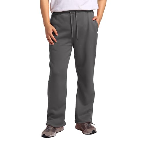 Pantalones de chándal para hombre, informales, de forro polar, cálidos, pantalones de chándal de un solo color, pantalones de chándal estéticos, cintura elástica, pantalones de ocio, pantalones