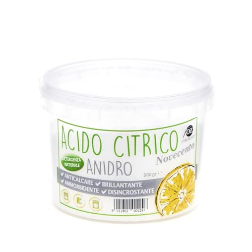 Novecento Paint, Ácido Cítrico Producto Puro Natural y 100% Biodegradable, 500 Gramos.