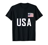 USA Flag Softball T-Shirt Pocket Team Jersey Gift Top Tee